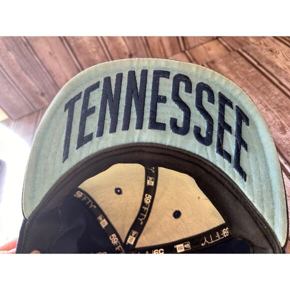 Tennessee Titans New Era Hat Cap Spell Out Two tone logo NFL Fitted Mens - Picture 11 of 11